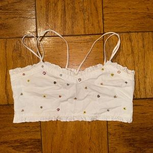 Adorable sequined white cropped tank from Zara